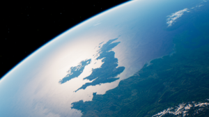 The UK from space is surrounded by ocean