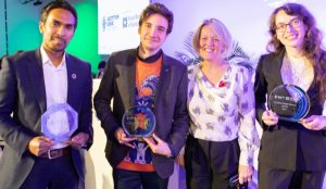 Jonathan Feldstein, founder of Bennu.ai, second from left, with his Net Zero EDGE award.